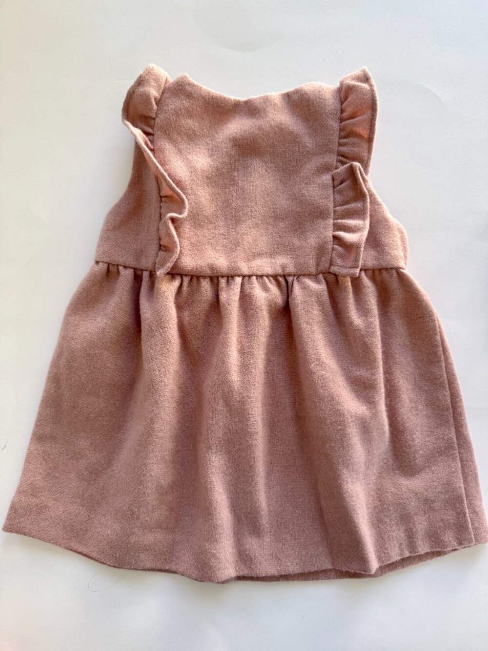 Zara Baby Wool Blend Ruffle Pinafore Dress 18-24M - Picture 2 of 6